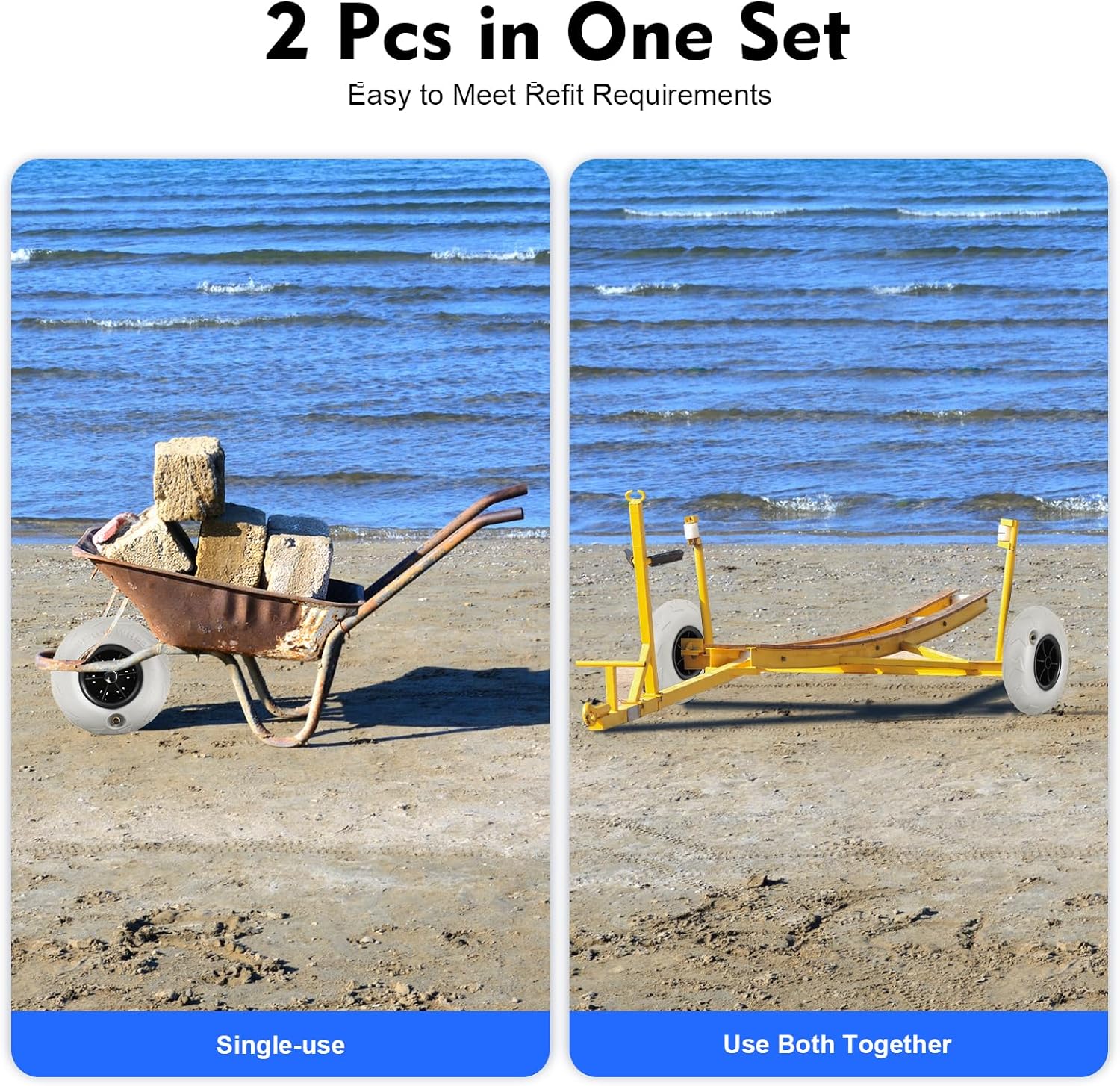 Beach Balloon Wheels 2 Pack 9  - Fishing Kayak Cart ulasan dan harga