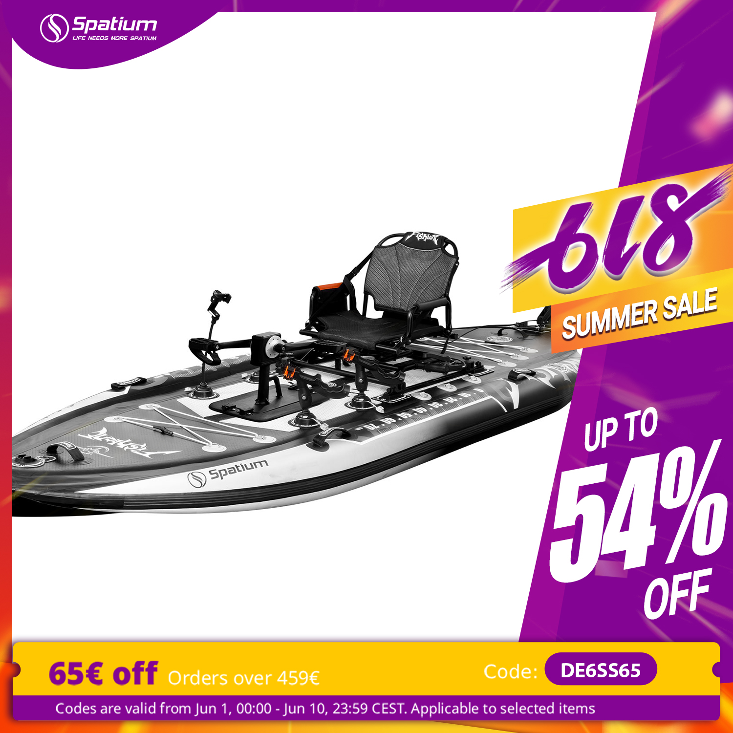 Spatium Pedal Kayak Inflatable - Fishing Kayak Pedal Drive ulasan dan harga
