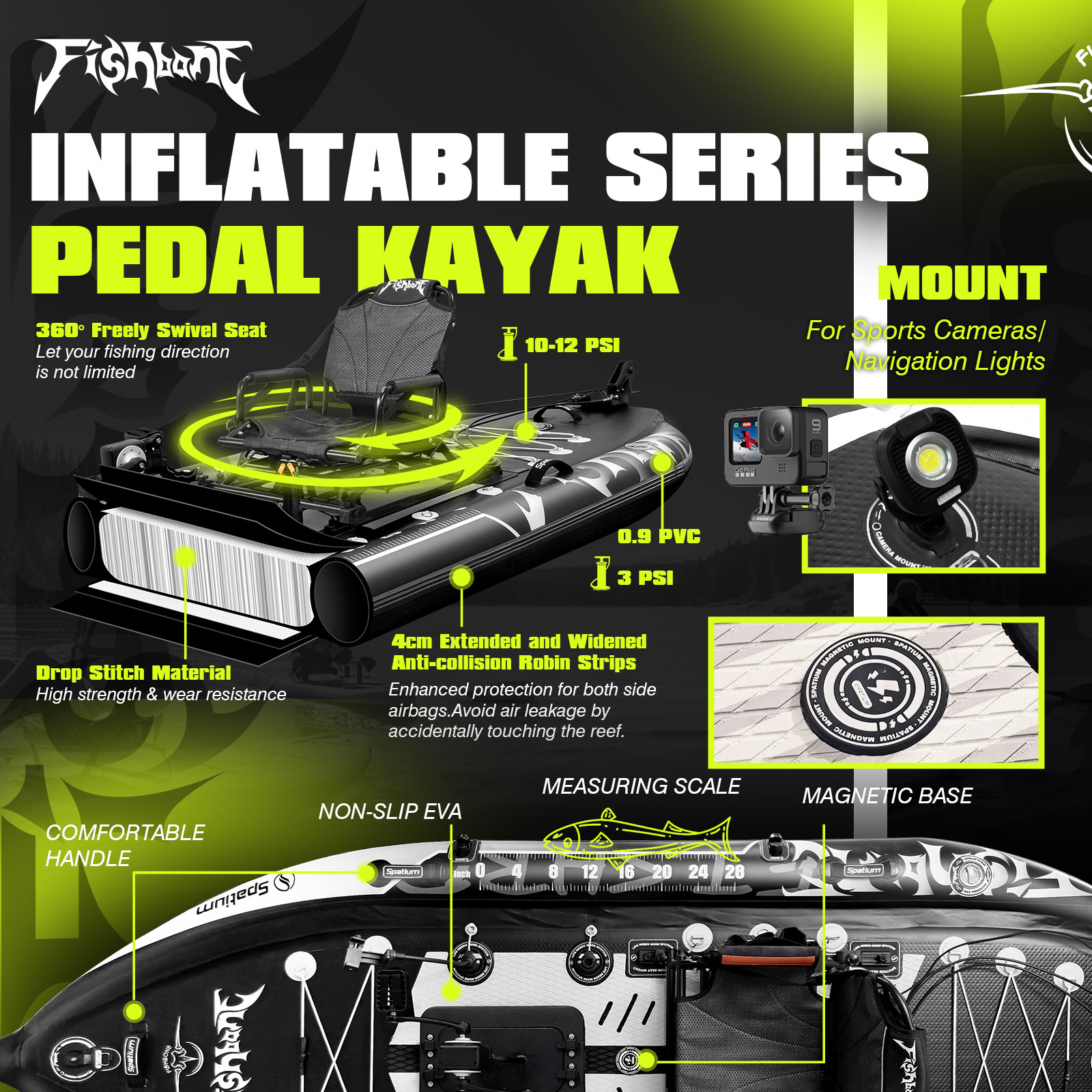 Spatium Pedal Kayak Inflatable - Fishing Kayak Pedal Drive ulasan dan harga