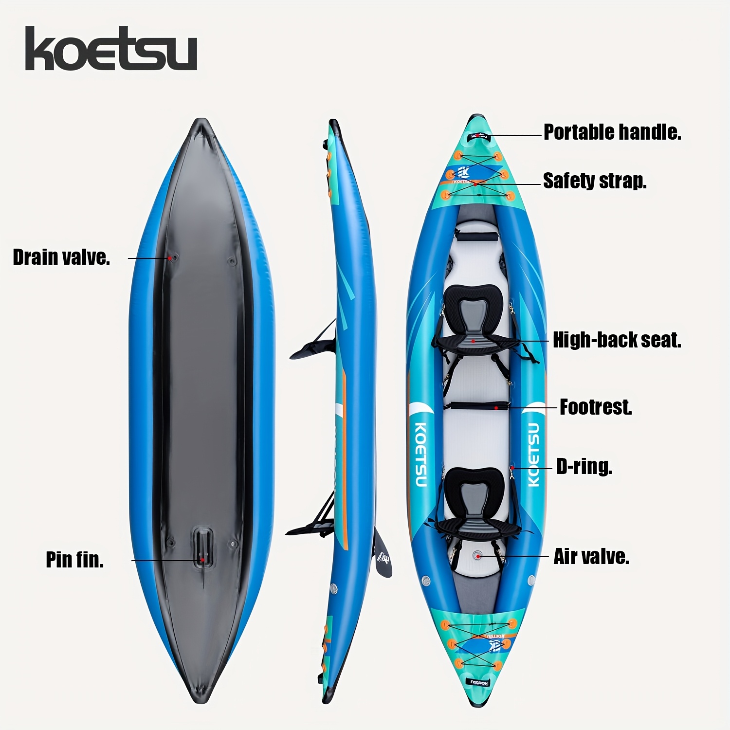 KOETSU P03 brushed inflatable  - Fishing Kayak Inflatable ulasan dan harga